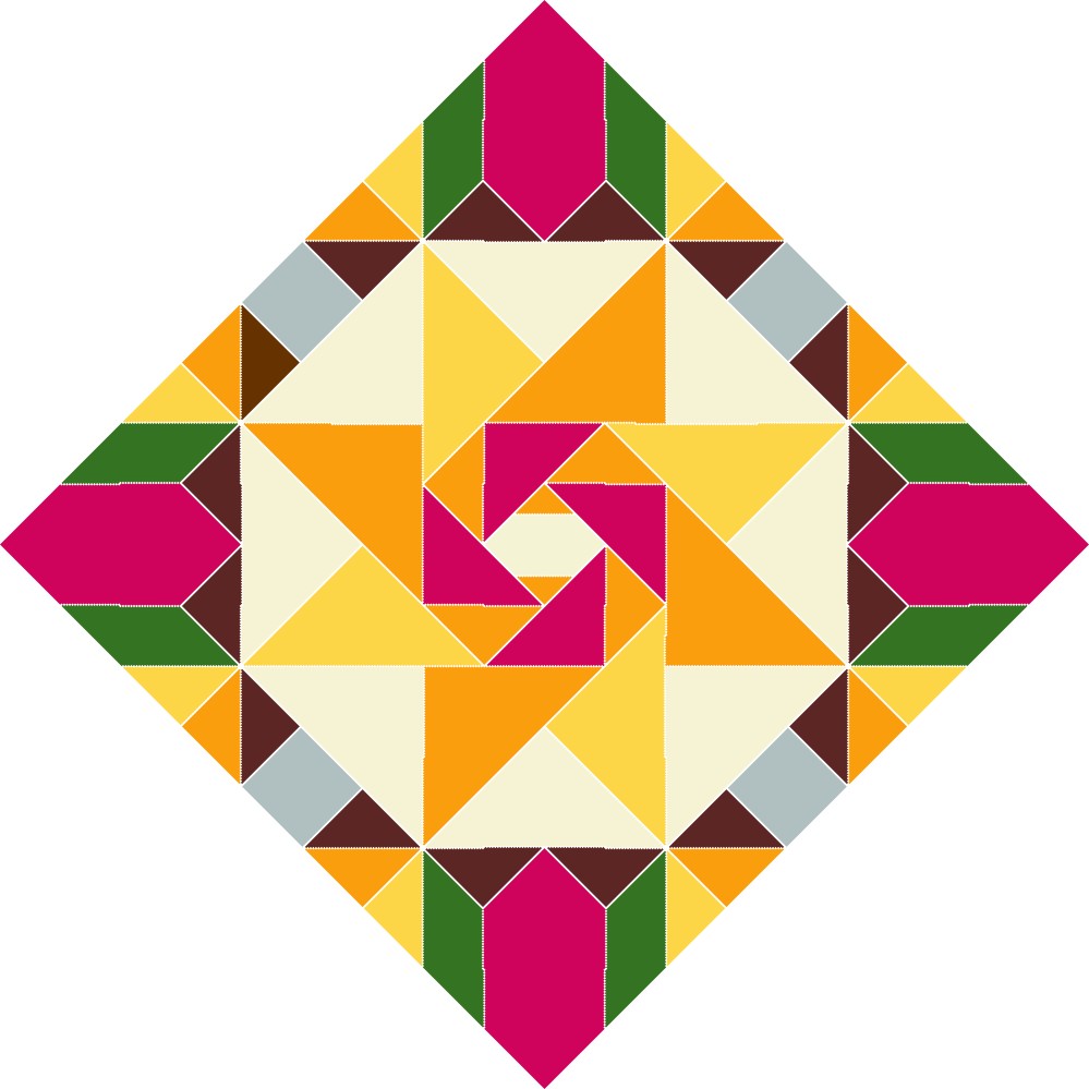 image of quilt block called Unfolding Friendship Star